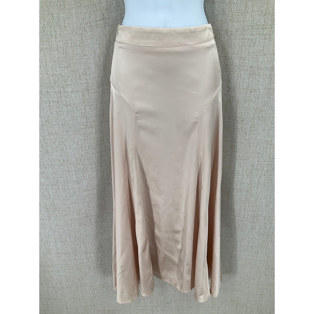 Cider Satin Midi Skirt Womens XXS Champagne Pink Elegant Balletcore Ethereal